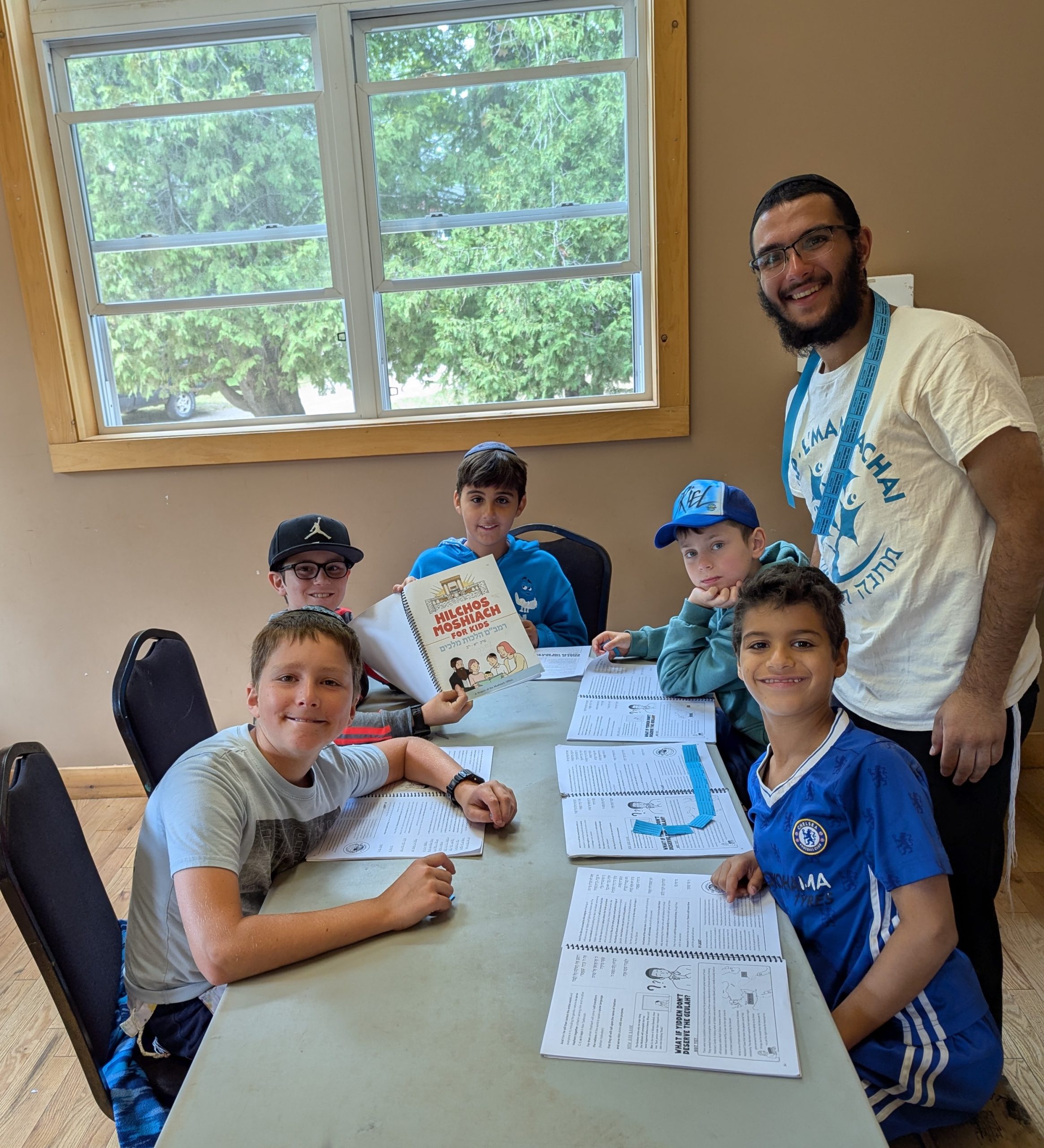 Children at a table learning about jewish identity